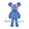 Blue Mouse Mascot Costume with Pink Heart Patches