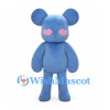 Blue Mouse Mascot Costume with Pink Heart Patches