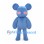 Blue Mouse Mascot Costume with Pink Heart Patches