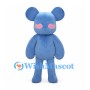 Blue Mouse Mascot Costume with Pink Heart Patches