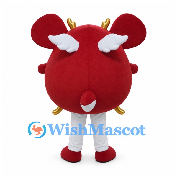 Red Mouse Mascot Costume with Small Wings
