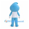 Blue Water Drop Mascot Costume with Eye Mask and White Shirt