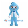 Blue Water Drop Mascot Costume with Eye Mask and White Shirt