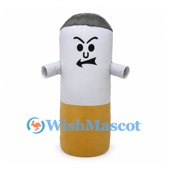 Cigarette Mascot Costume with Gray Ash Top and Orange Filter