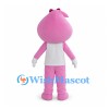 Pink Water Drop Mascot Costume with Heart Shirt and Hair Bow
