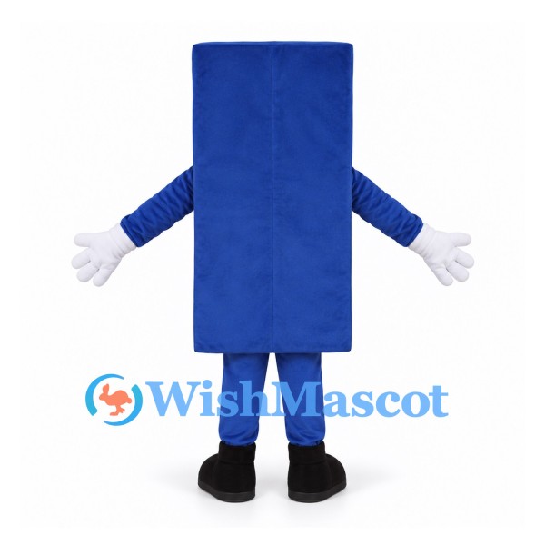 Solar Panel Mascot Costume in Blue with Grid Pattern