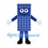 Solar Panel Mascot Costume in Blue with Grid Pattern