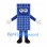 Solar Panel Mascot Costume in Blue with Grid Pattern