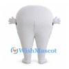 White Tooth Mascot Costume with Smiling Face