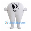 White Tooth Mascot Costume with Smiling Face