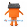 Orange House Mascot Costume with Gray Roof