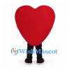Red Heart Mascot Costume with Smiling Face and Black Legs