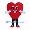 Red Heart Mascot Costume with Smiling Face and Black Legs