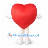 Red Heart Mascot Costume with White Legs and Gloves