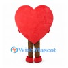 Red Heart Mascot Costume with Blue Eyes and Brown Legs