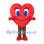 Red Heart Mascot Costume with Blue Eyes and Brown Legs