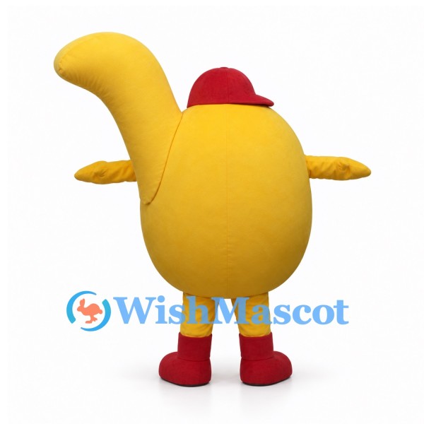 Stomach Mascot Costume in Yellow with Red Cap