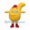 Stomach Mascot Costume in Yellow with Red Cap