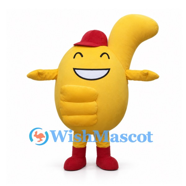 Stomach Mascot Costume in Yellow with Red Cap