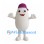 White Bean Mascot Costume with Purple Cap