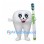Tooth Mascot Costume with Green and White Toothbrush