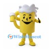 Beer Mug Mascot Costume with White Foam and Yellow Handle