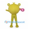 Yellow Cyclops Mascot Costume with Pink Ring Hands