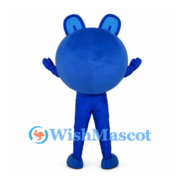 Blue Cyclops Mascot Costume with Large White Eye