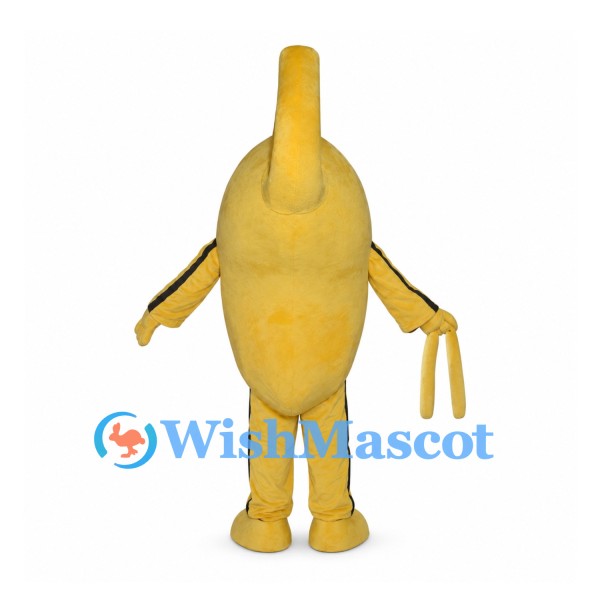 Yellow Whistle Mascot Costume with Raised Mouthpiece