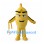 Yellow Whistle Mascot Costume with Raised Mouthpiece