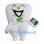 Tooth Mascot Costume with Green Toothpaste and Blue Toothbrush