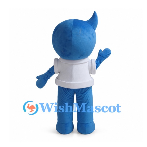Blue Water Drop Mascot Costume with White T-Shirt