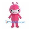 Pink Alien Mascot Costume with Curled Antennae