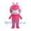 Pink Alien Mascot Costume with Curled Antennae