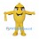 Yellow Whistle Mascot Costume with Outstretched Arms