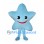 Light Blue Star Mascot Costume with Smiling Face