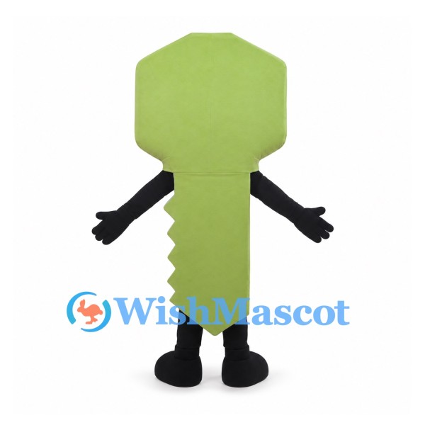 Green Key Mascot Costume with Black Arms and Legs
