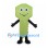 Green Key Mascot Costume with Black Arms and Legs