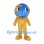 Earth Globe Mascot Costume with Blue Oceans and Yellow Continents