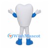 White Tooth Mascot Costume with Blue Gloves and Shoes