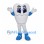 White Tooth Mascot Costume with Blue Gloves and Shoes