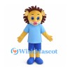 Lion Mascot Costume with Blue T-Shirt and Shorts