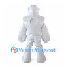 White Robot Mascot Costume with Rounded Armor Panels