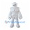 White Robot Mascot Costume with Rounded Armor Panels