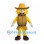 Cat Mascot Costume with Cowboy Hat and Brown Barrel Vest