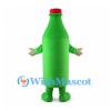Green Bottle Mascot Costume with Red Cap
