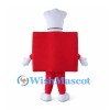 Book Mascot Costume with White Chef Hat and Red Cover