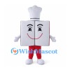 Book Mascot Costume with White Chef Hat and Red Cover