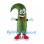 Cucumber Mascot Costume with White Apron and Red Shoes