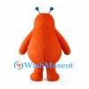 Orange Monster Mascot Costume with Blue Antennae